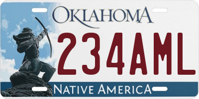 OK license plate 234AML