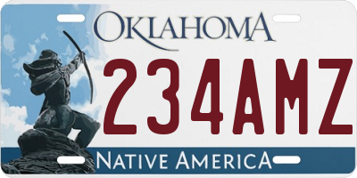 OK license plate 234AMZ