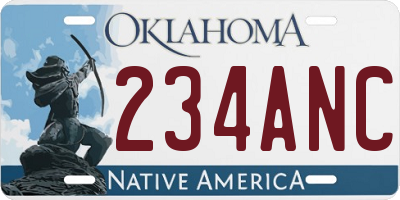 OK license plate 234ANC