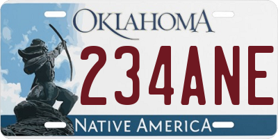 OK license plate 234ANE