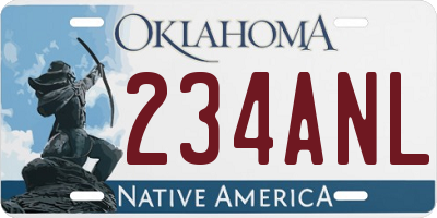 OK license plate 234ANL