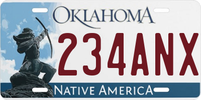 OK license plate 234ANX