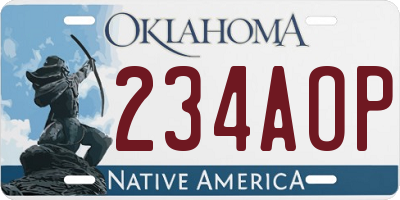 OK license plate 234AOP