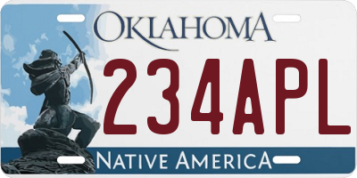 OK license plate 234APL