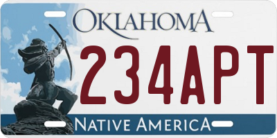 OK license plate 234APT