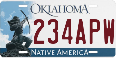 OK license plate 234APW