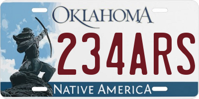 OK license plate 234ARS