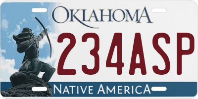 OK license plate 234ASP