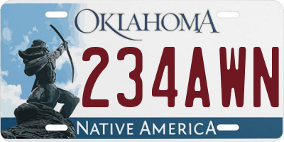 OK license plate 234AWN