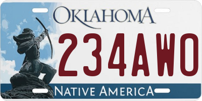 OK license plate 234AWO
