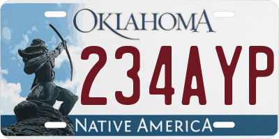 OK license plate 234AYP
