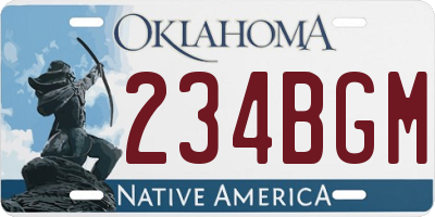 OK license plate 234BGM