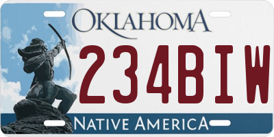 OK license plate 234BIW