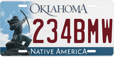 OK license plate 234BMW