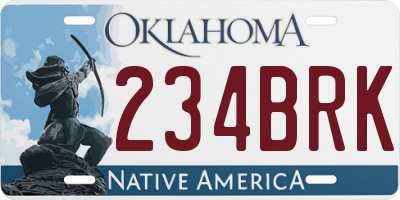 OK license plate 234BRK