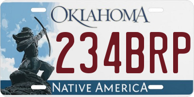 OK license plate 234BRP