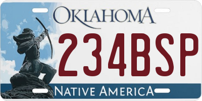 OK license plate 234BSP