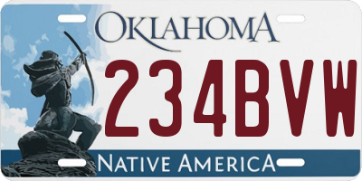 OK license plate 234BVW