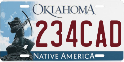OK license plate 234CAD