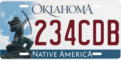 OK license plate 234CDB