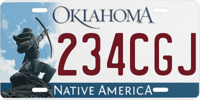 OK license plate 234CGJ