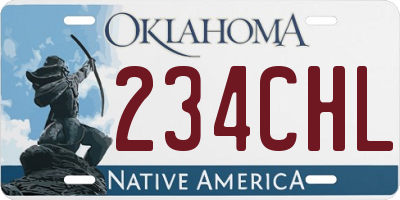 OK license plate 234CHL
