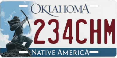 OK license plate 234CHM