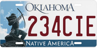 OK license plate 234CIE