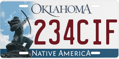 OK license plate 234CIF