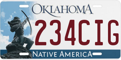 OK license plate 234CIG