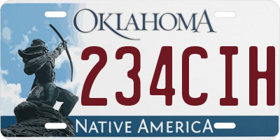 OK license plate 234CIH