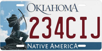 OK license plate 234CIJ
