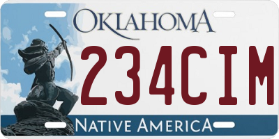 OK license plate 234CIM