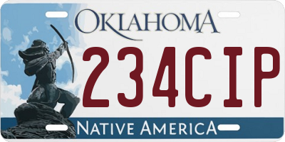 OK license plate 234CIP