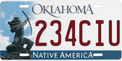 OK license plate 234CIU