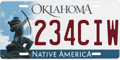 OK license plate 234CIW
