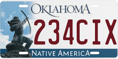 OK license plate 234CIX