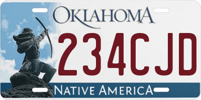 OK license plate 234CJD