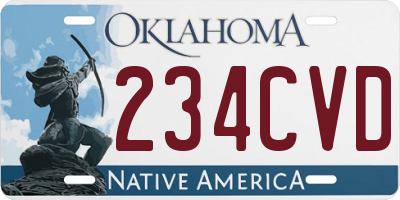 OK license plate 234CVD