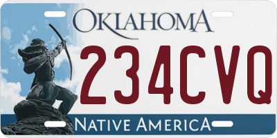 OK license plate 234CVQ