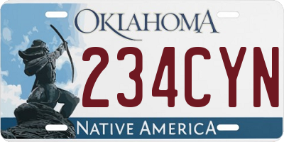OK license plate 234CYN