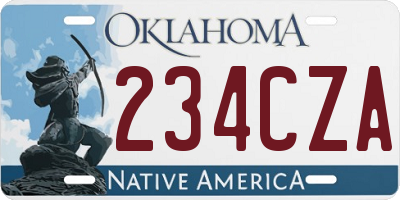 OK license plate 234CZA