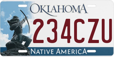 OK license plate 234CZU