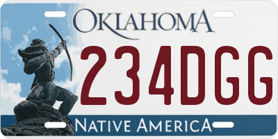 OK license plate 234DGG