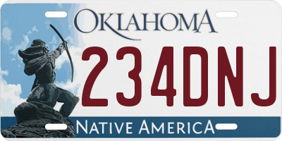 OK license plate 234DNJ