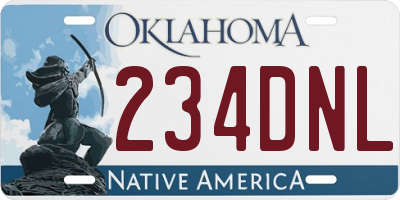 OK license plate 234DNL