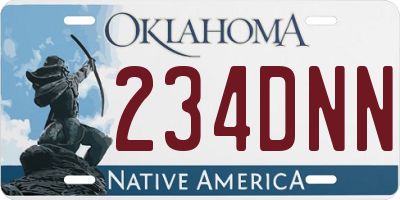 OK license plate 234DNN