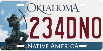 OK license plate 234DNO