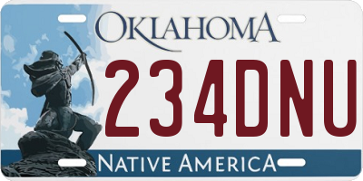 OK license plate 234DNU