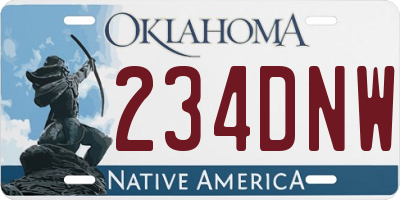 OK license plate 234DNW